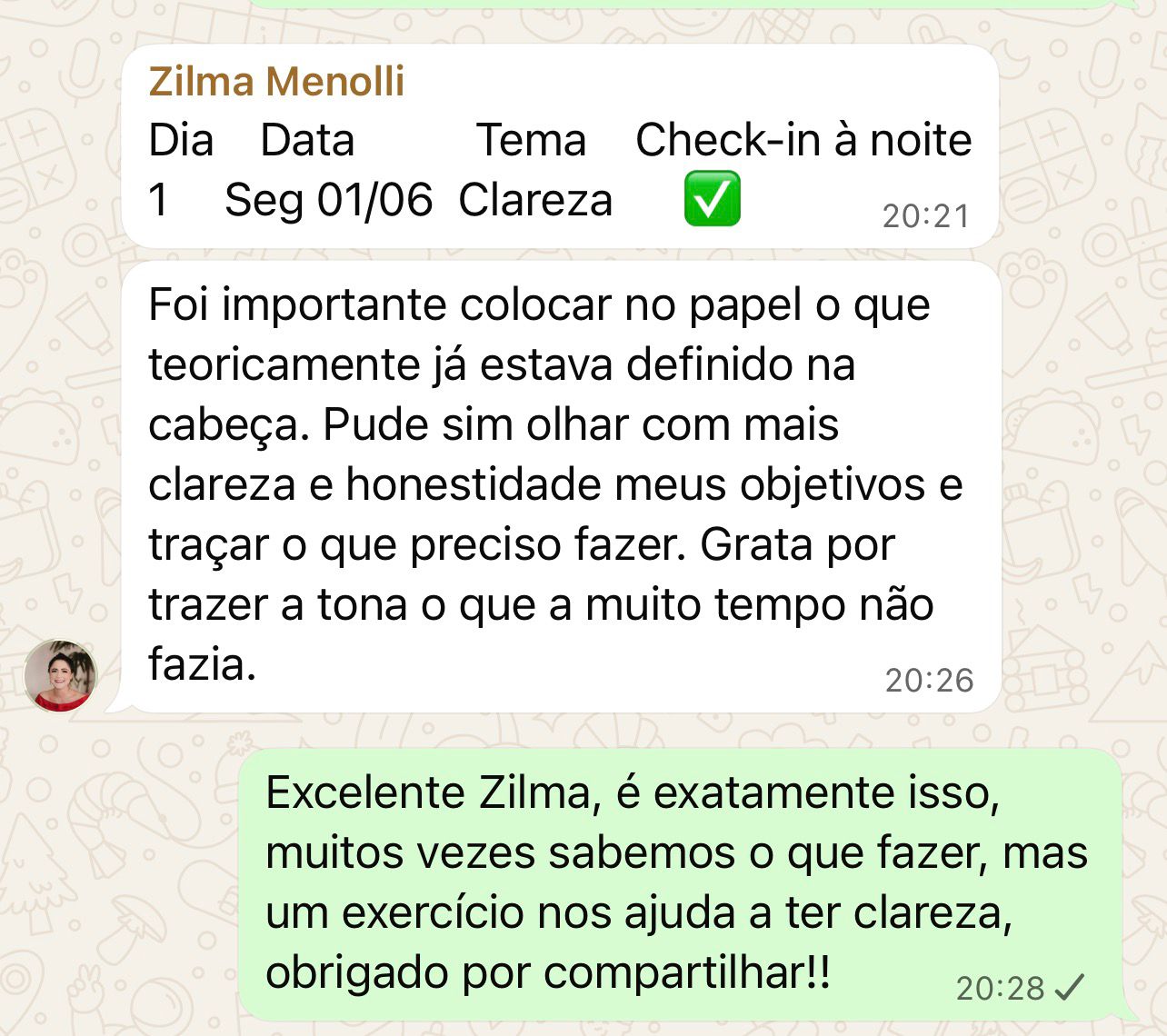 Depoimento de Zilma no WhatsApp